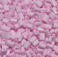 50g 5x4x2mm Opaque Chalk Pink Tile Beads